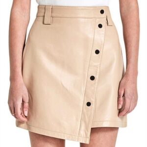 Ena Pelly Ginger Ally Asymmetrical Leather Skirt 6 NWT